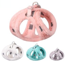 Soft and Warm Dog Harness and Leash Set - Winter Plush Dog Vest Harness with Reflective Bands (colour: Set, Specifications (length * width): L)
